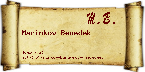 Marinkov Benedek névjegykártya